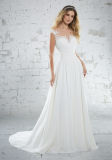 Appliqued Bridal Dresses Chiffon Beach Garden Wedding Gowns Z1041