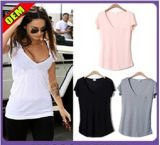 Fashion Sexy Cotton Printed T-Shirt for Women (W264)