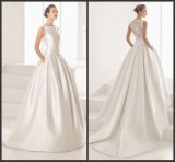 Lace Back Bridal Wedding Dress Vestidos Satin Wedding Gowns Ld11525