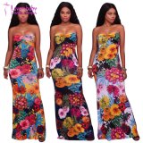 Sexy Summer Multi-Color Print Long Ladies Dress (L5018)