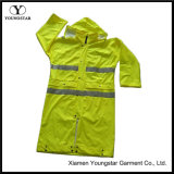 Wholesale PU Coating Safety Rain Coat with Reflective Tape