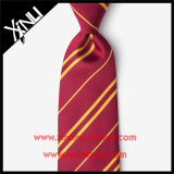 Perfect Knot 100% Silk Jacquard Maroon and Yellow Tie for Men