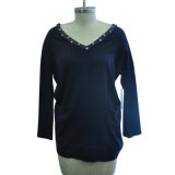 Factory Fashion Knitted Long Sweater for Ladies