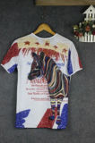 Custom Nice Cotton Printed T-Shirt for Men (M065)