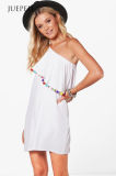 One Shoulder POM Shift Beach Dress