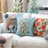 Factory Inexpensive Cotton Linen Blue Decorative Pillows