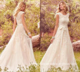 Lace Bridal Ball Gowns Cap Sleeves A-Line Wedding Dress W176285