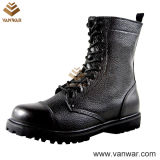 Smooth Leather Durable Black Combat Military Boots (WCB042)