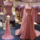 Fashion Hollowed Back with Long Shawl Party Dress Evening Gown