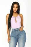 Girl Backless Bodysuit Tops with Sleeveless Fashion Casual Bodysuit Tops