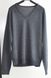 100%Merino V Neck Knitted Pullover for Men