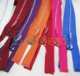 Resin Diamond Zippers with Colorful Tapes