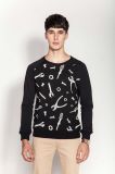 Patterned Round Neck Knit Men Sweater