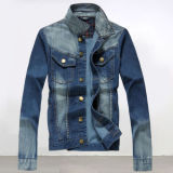 Fashion Slim Men's Casual Jeans Blue Denim Jacket