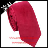 Dry-Clean Only Handmade Fashion Woven Red Silk Tie for Men