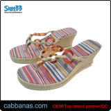 Latest Design Wedge Dressy Thong Sandals for Womens