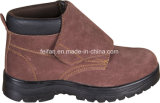 Brown Suede Leaterh MID Ankle Safety Shoe/Work Shoe