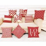 Geometric Figure Red Print Love Cushion Covers