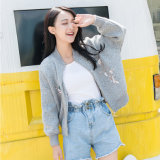 Garment Factory Sale Round Neck Stylish Girls Sweater Cardigan Women Clothing