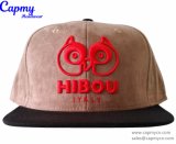 Custom Brown Suede Snapback Cap Baseball Hat