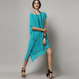 Newest Fashion Irregular Short Sleeve Women Slip Dress for Summer