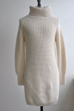 Whosale Open Fork Long Sleeve Turtleneck Long Knitwear