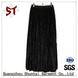 Ladies Velvet Fashion Pleated Half Body Skirt