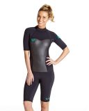 3/2mm Black Flatlock Back Zip Steamer Wetsuit for Women