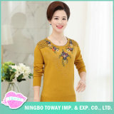Yellow Cable Knit Sweaters Ladies Wooly Jumper Cardigan for Women