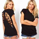 New Style Casual Backless Angel Wings Women's Tops T-Shirt (14206)