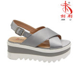 2018 Summer Ladies Colorful PU and Fabric Women Sandal Shoe (PSA 013)