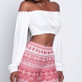 Fashion Women Wrapped Chest Bandage Crop Top off Shoulder Blouse