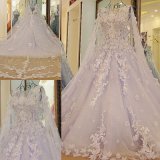 Detachable Wedding Bridal Gown Beads Feather Lace Wedding Dress Zy04