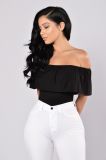 Ladies Short Sleeve Bodysuit Tops Strapless Sexy Bodysuit Tops