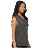 Wholesale Plain Grey Cotton Pullover Sleeveless Sweatshirt with Hoodie