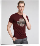 Round Neck Wholesale Men's Business T Shirt with 4 Color