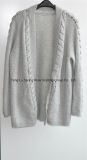 30%Cashmere 70%Wool Ladies Opean Patterned Cardigan