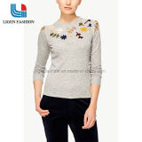 Ladies Grey Knitted Garment with Embroidery