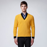 100%Cotton Winter Shawl Collar Knitting Men Pullover Sweater