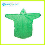 Disposable PE Green Color Rain Coat (RPE-062)