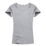 Customize Knitted 100%Cotton Waist Shaping Blank Tshirt for Women