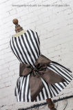 Cheap Bowtie Stripes Flowers Printing Royal Formal Pet Dress