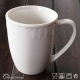 285ml White Porcelain with Embossed Classic Mug