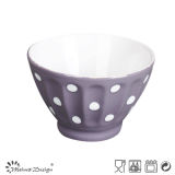 9cm Ceramic Bowl Engraved Design Two Tone Glaze with Dots