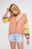 Washed Cotton Pullover V-Neckline Sweater