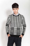 Custom Round Neck Jacquard Pullover Sweater for Men