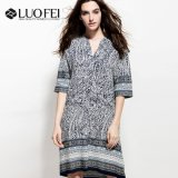 Rayon Boho Pailsey Dress with Boarder Print for Middle Aged Women