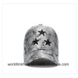 Fashionable Faux Snake Skin Camp Stars 2D Embroidery Basebal Cap