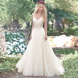 V-Neck Bridal Ball Gowns Lace Tulle Custom Wedding Dress W176287