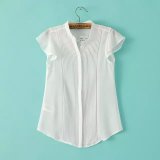 OEM Short Sleeve Fashion Office Ladies Chiffon Shirt